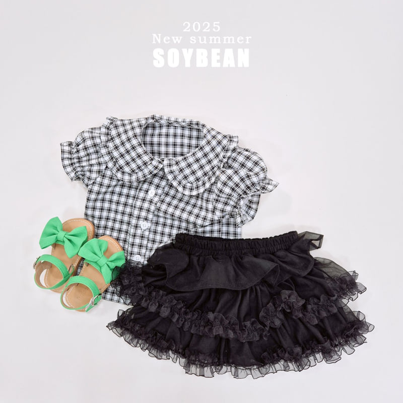 Soybean - Korean Children Fashion - #littlefashionista - Check Frill Blouse - 7