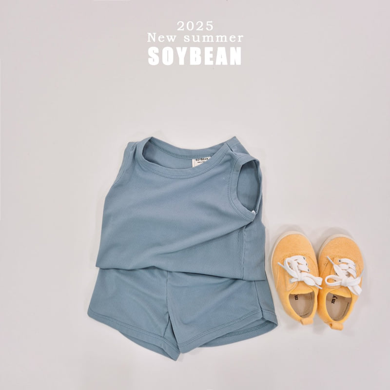 Soybean - Korean Children Fashion - #littlefashionista - Cool Sleeveless Top Bottom Set - 3
