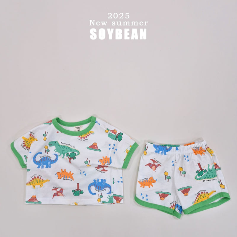 Soybean - Korean Children Fashion - #littlefashionista - Dino Ringer Top Bottom Set - 7