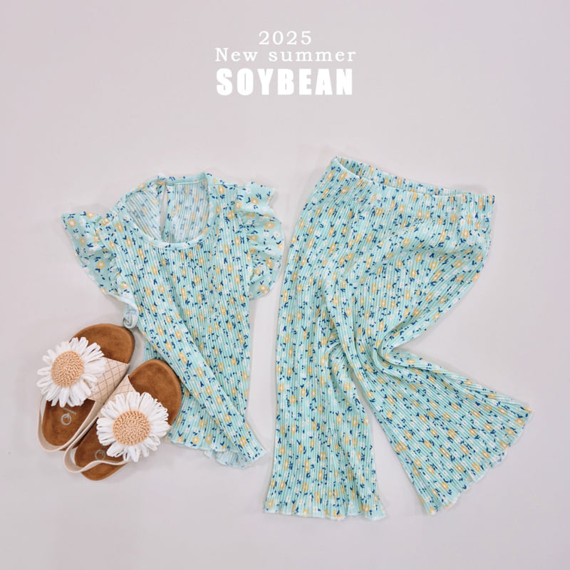 Soybean - Korean Children Fashion - #magicofchildhood - Pleated Frill Top Bottom Set - 3