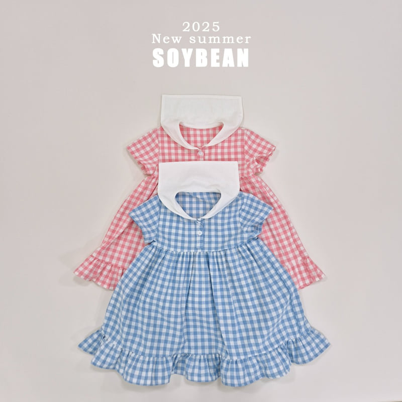 Soybean - Korean Children Fashion - #magicofchildhood - Check Sailor One-piece - 5