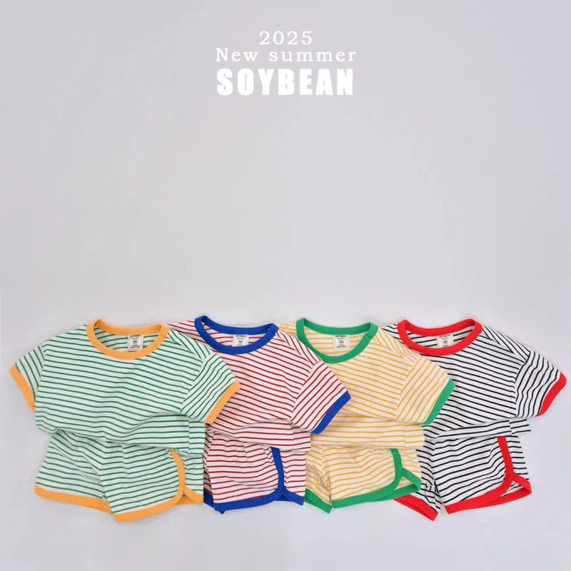 Soybean - Korean Children Fashion - #magicofchildhood - Ringer Stripe Top Bottom Set