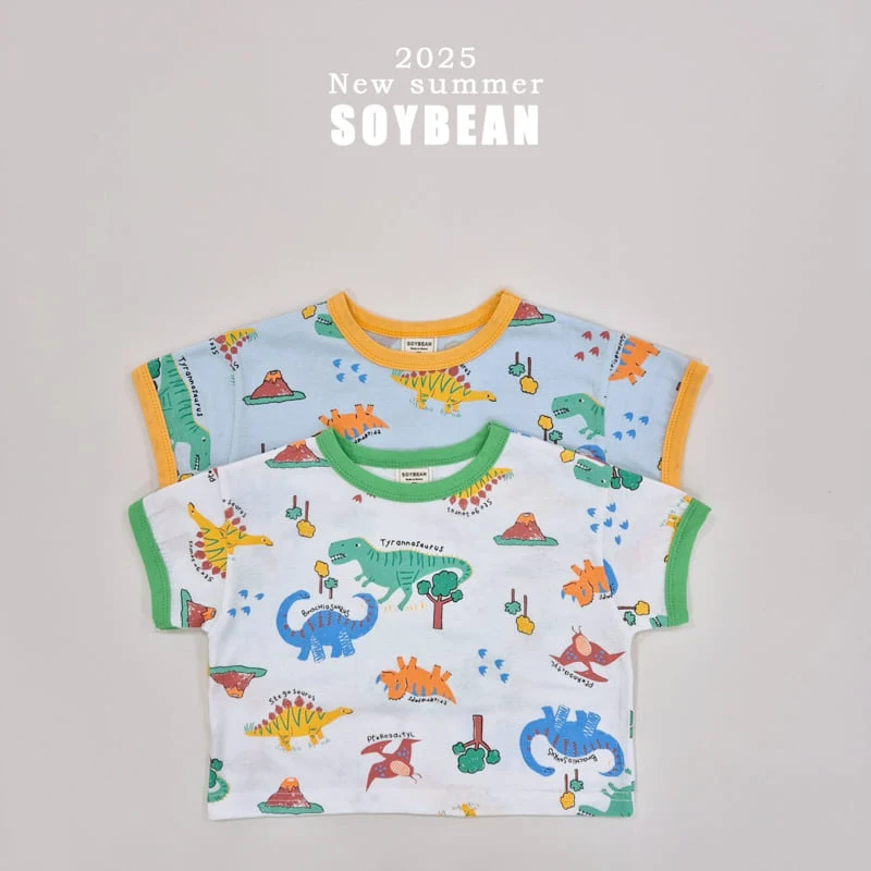 Soybean - Korean Children Fashion - #magicofchildhood - Dino Ringer Top Bottom Set - 8