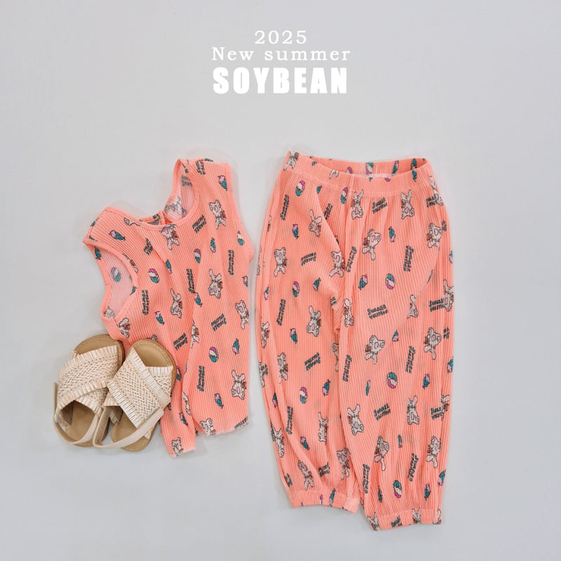 Soybean - Korean Children Fashion - #minifashionista - Pleated Bunny Top Bottom Set - 3