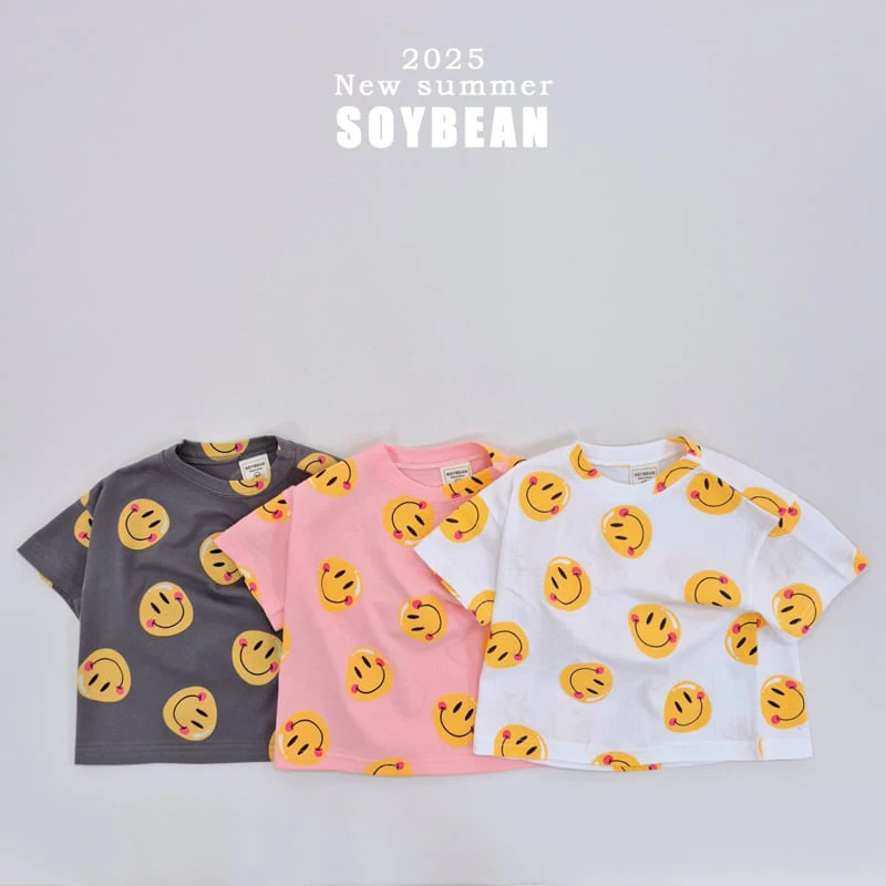 Soybean - Korean Children Fashion - #minifashionista - Smile Short Sleeve Tee