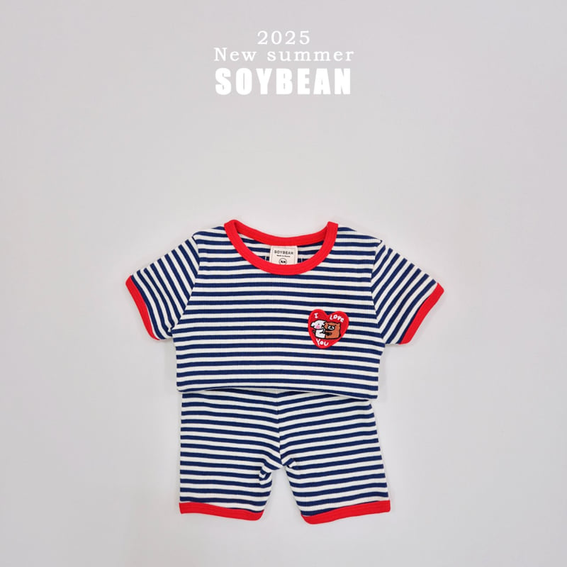 Soybean - Korean Children Fashion - #minifashionista - Heart Rib Top Bottom Set - 11