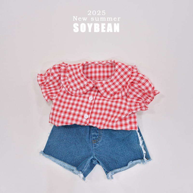 Soybean - Korean Children Fashion - #minifashionista - Check Frill Blouse - 9