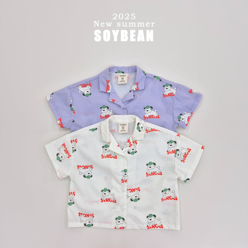 Soybean - Korean Children Fashion - #minifashionista - Puppy Half Open Shirt - 5