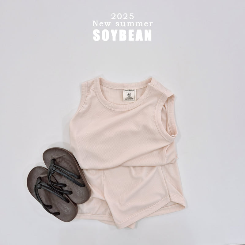 Soybean - Korean Children Fashion - #minifashionista - Cool Sleeveless Top Bottom Set - 5