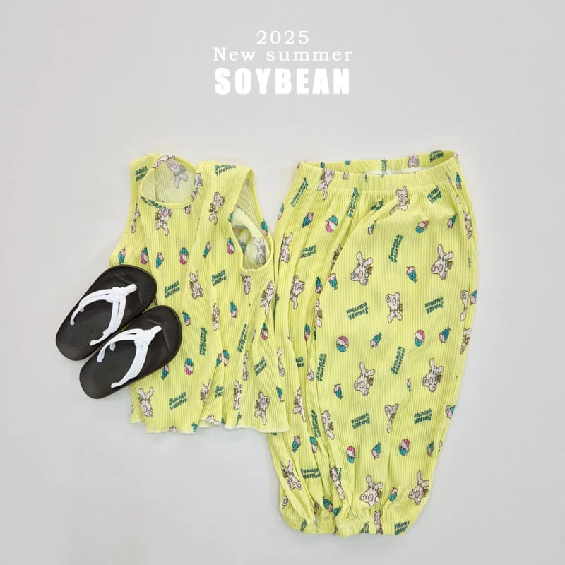 Soybean - Korean Children Fashion - #minifashionista - Pleated Bunny Top Bottom Set - 4