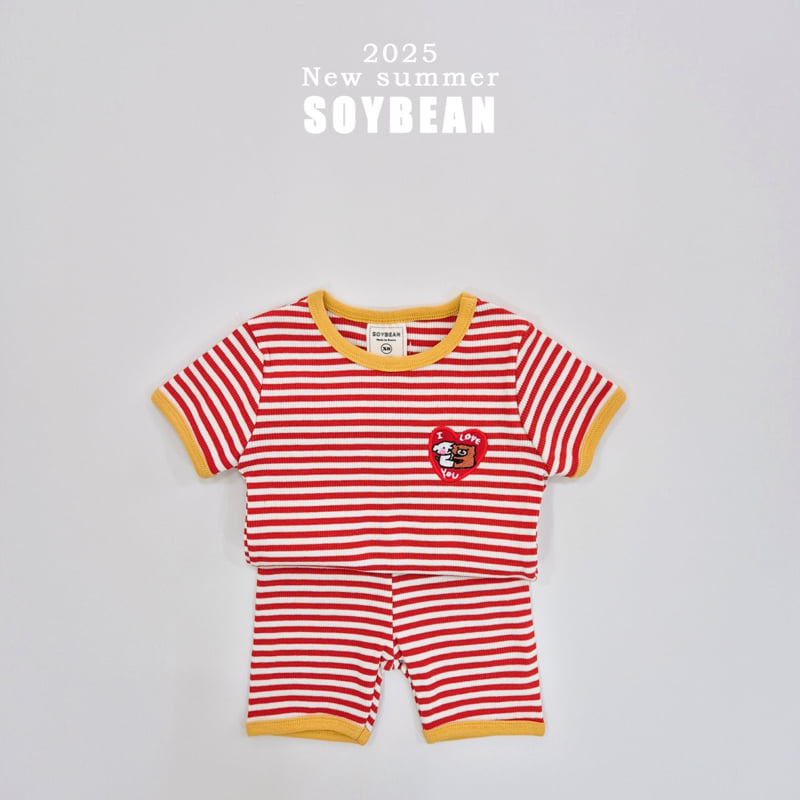 Soybean - Korean Children Fashion - #prettylittlegirls - Heart Rib Top Bottom Set - 12
