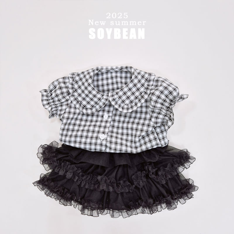 Soybean - Korean Children Fashion - #prettylittlegirls - Check Frill Blouse - 10