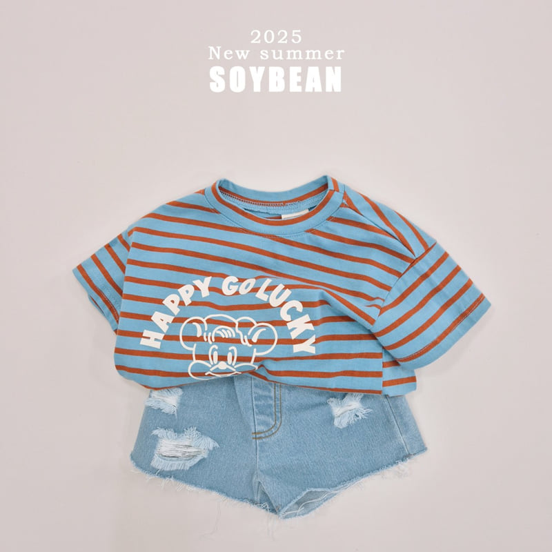 Soybean - Korean Children Fashion - #stylishchildhood - Happy Lucky Stripe Tee - 12