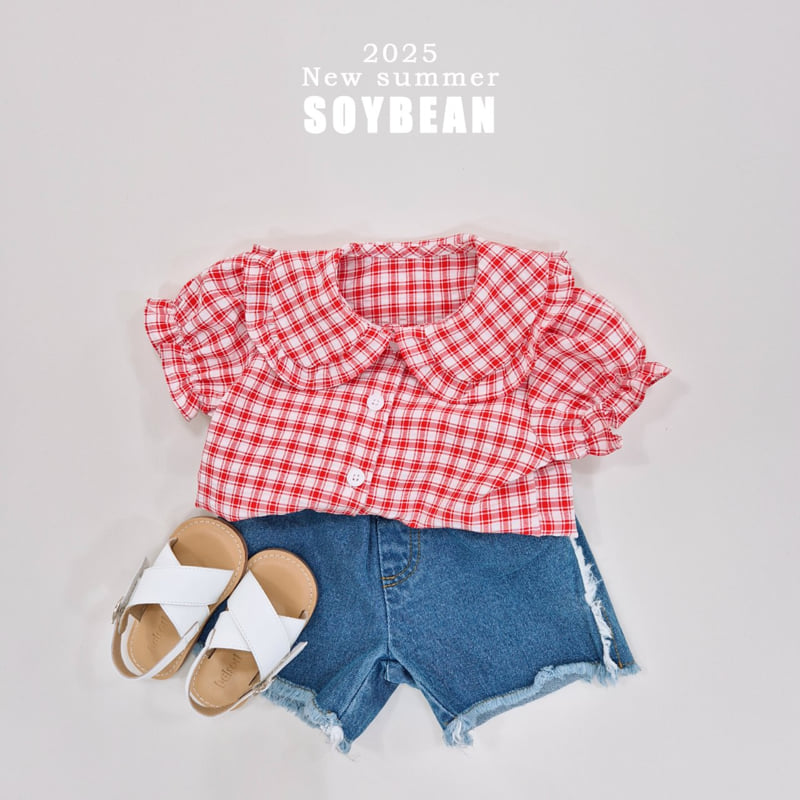Soybean - Korean Children Fashion - #toddlerclothing - Cutting Line Denim Shorts - 4