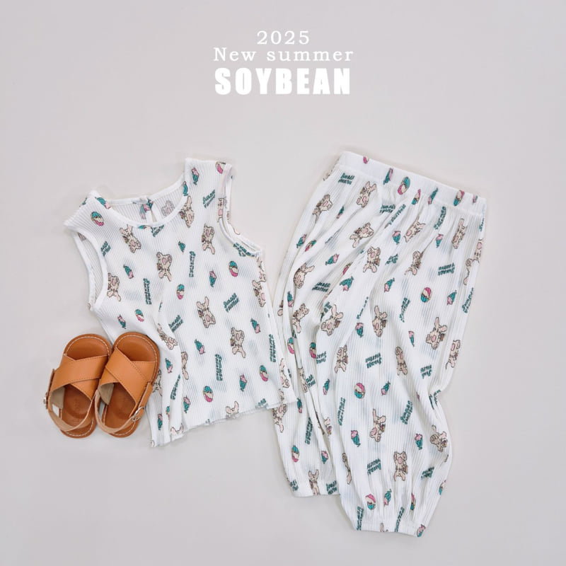 Soybean - Korean Children Fashion - #todddlerfashion - Pleated Bunny Top Bottom Set - 5