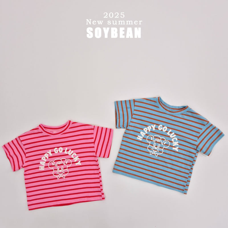 Soybean - Korean Children Fashion - #todddlerfashion - Happy Lucky Stripe Tee - 10