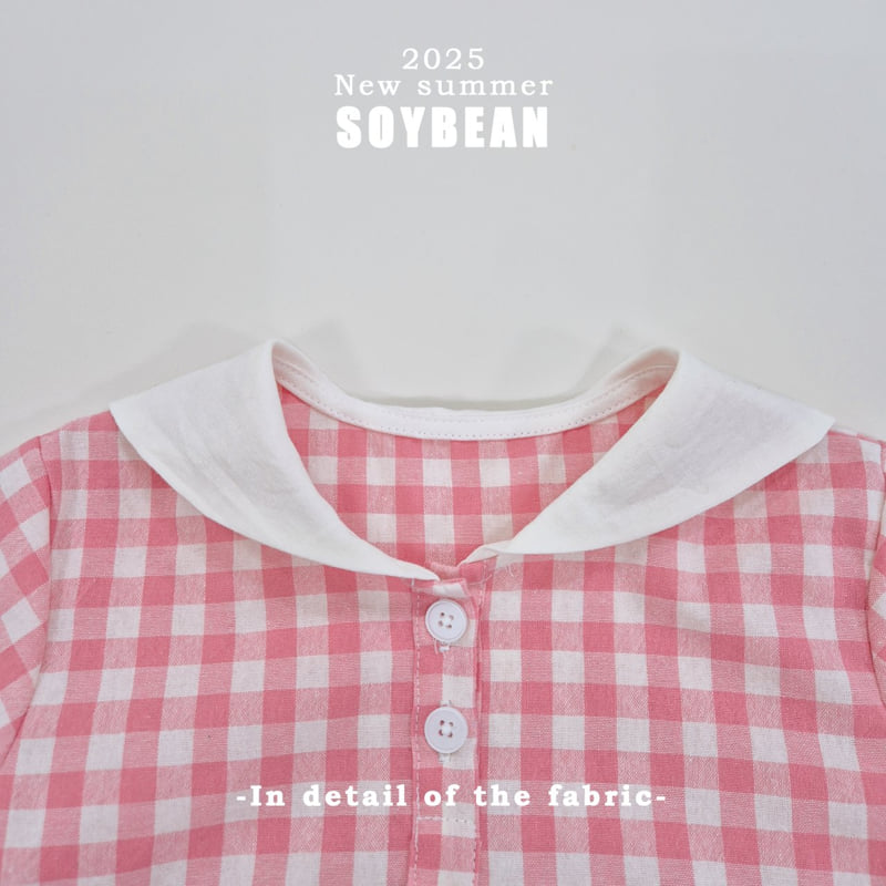 Soybean - Korean Children Fashion - #todddlerfashion - Check Sailor One-piece - 8