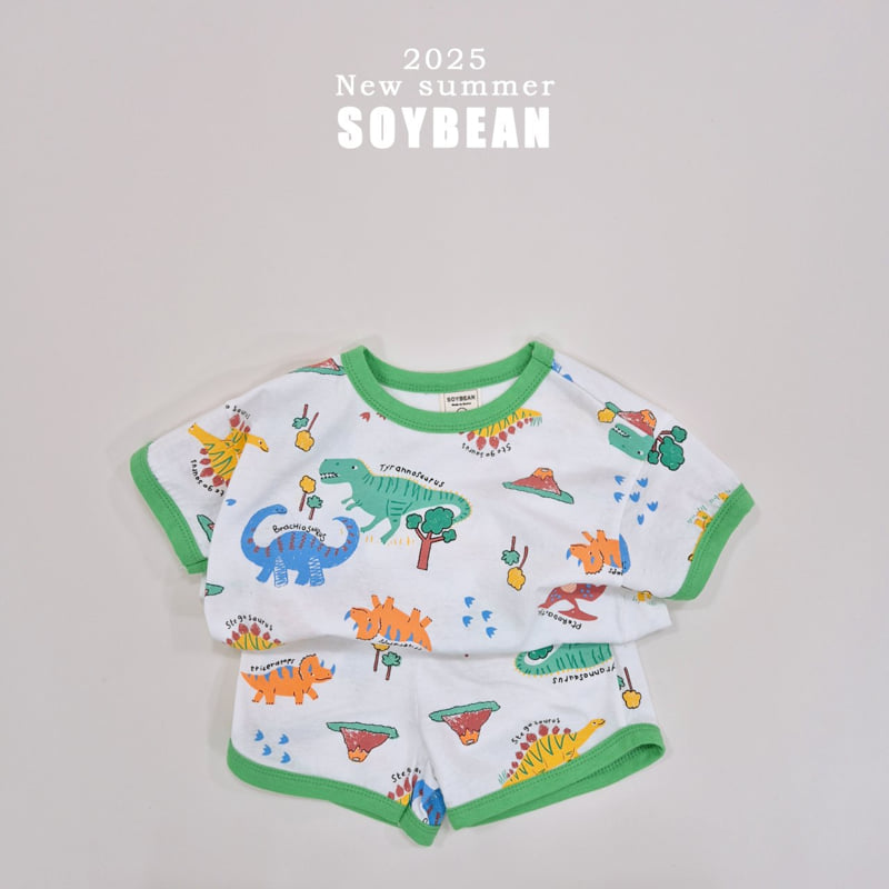 Soybean - Korean Children Fashion - #todddlerfashion - Dino Ringer Top Bottom Set - 11