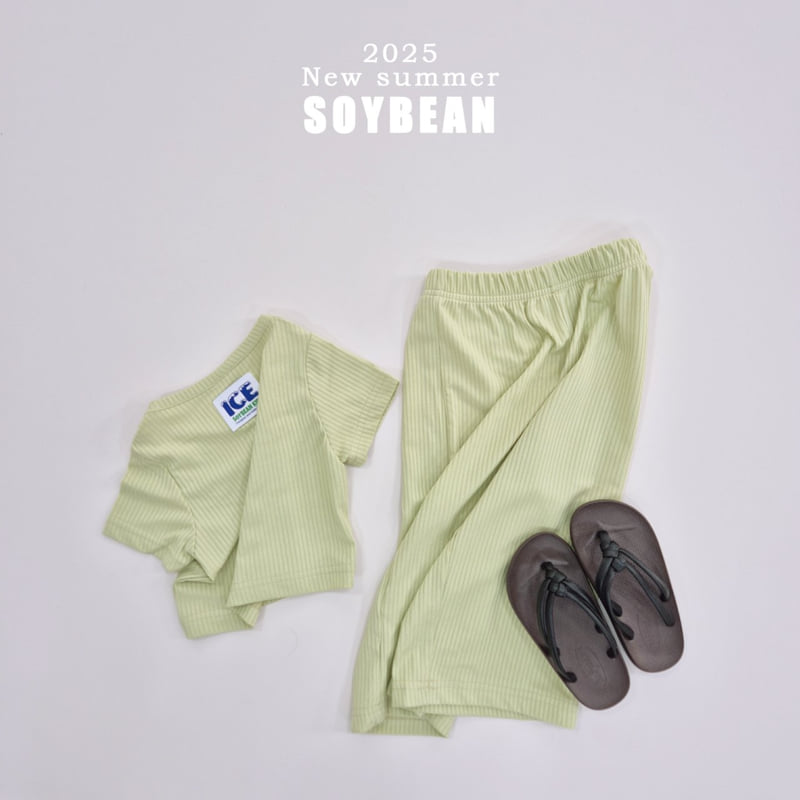 Soybean - Korean Children Fashion - #toddlerclothing - Crop Ice Top Bottom Set - 5