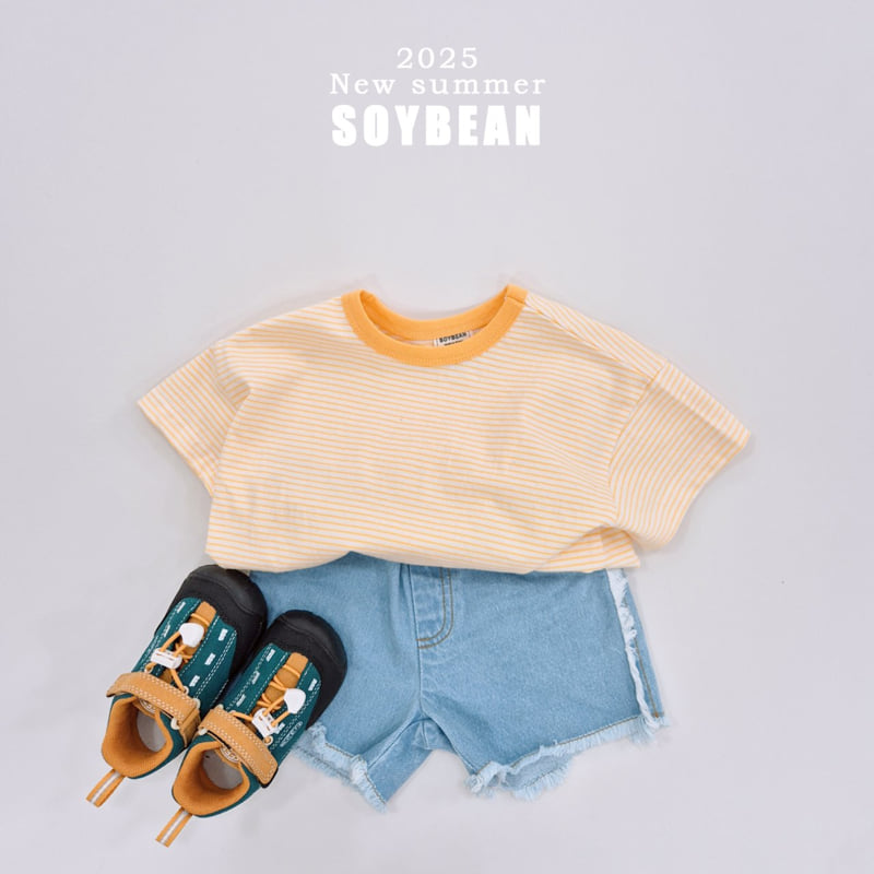 Soybean - Korean Children Fashion - #toddlerclothing - Cutting Line Denim Shorts - 3