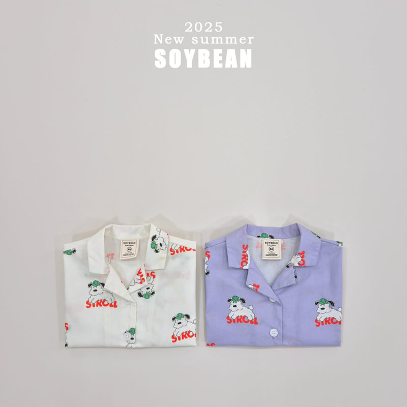 Soybean - Korean Children Fashion - #toddlerclothing - Puppy Half Open Shirt - 8