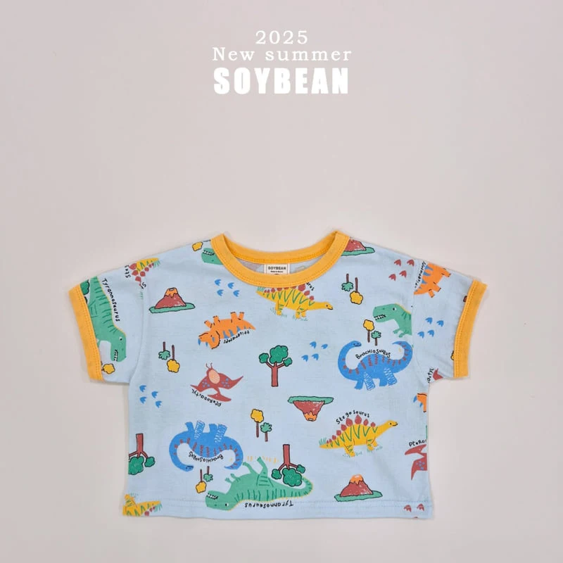 Soybean - Korean Children Fashion - #toddlerclothing - Dino Ringer Top Bottom Set - 12