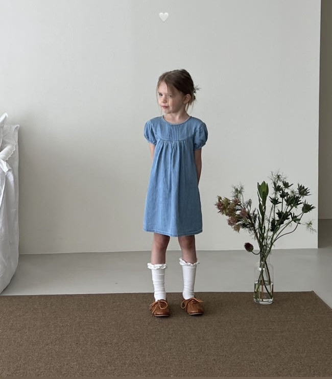 Soye - Korean Children Fashion - #designkidswear - Berry Denim Dress - 3