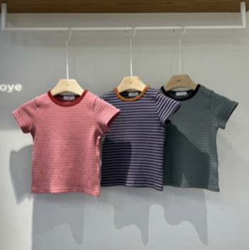 Soye - Korean Children Fashion - #littlefashionista - Pink Stripe Tee