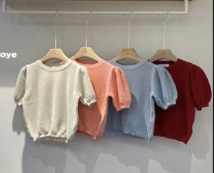 Soye - Korean Children Fashion - #minifashionista - 25 Basic Shirring Short Sleeve Knit