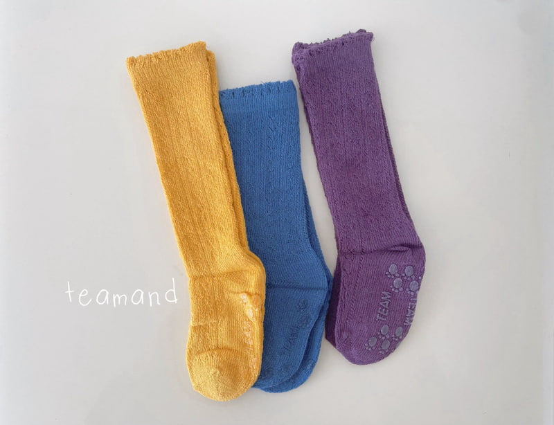 Teamand - Korean Baby Fashion - #babygirlfashion - Macaron Knee Socks Set