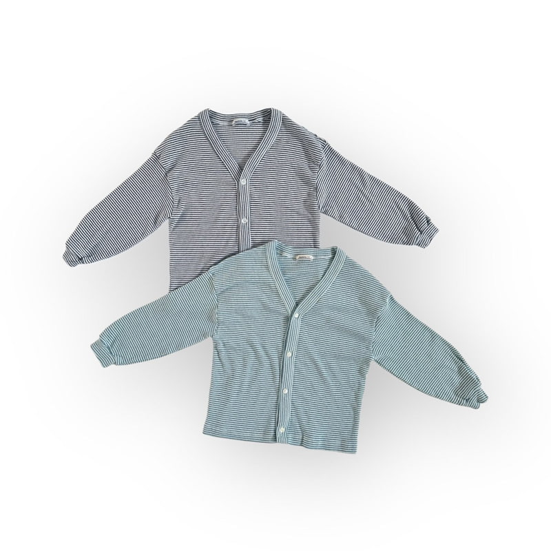 Thanksto TT - Korean Children Fashion - #Kfashion4kids - Stripe Rib Cardigan