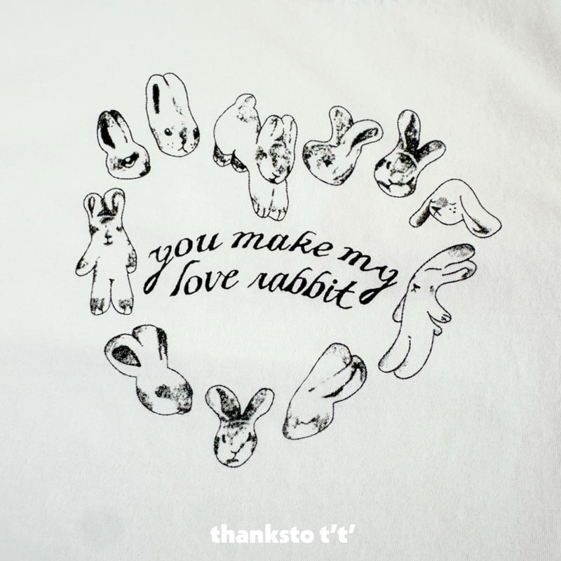 Thanksto TT - Korean Children Fashion - #childofig - Love Rabbit Tee - 3