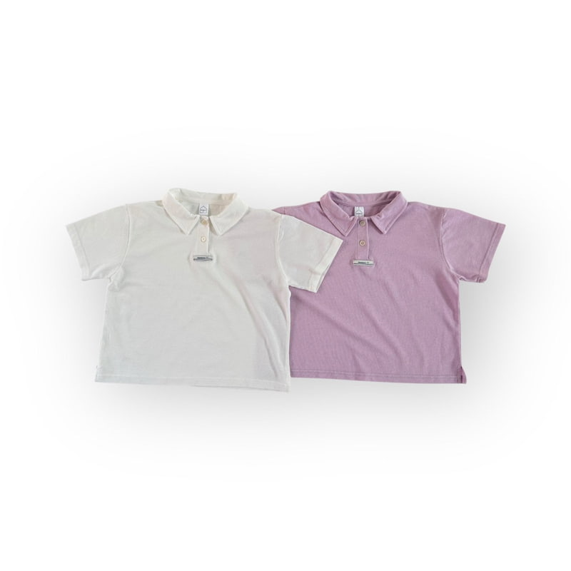 Thanksto TT - Korean Children Fashion - #discoveringself - Button Collar Tee