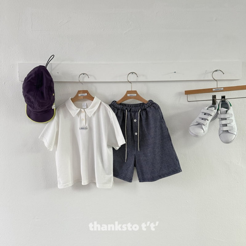Thanksto TT - Korean Children Fashion - #fashionkids - Button Collar Tee - 2