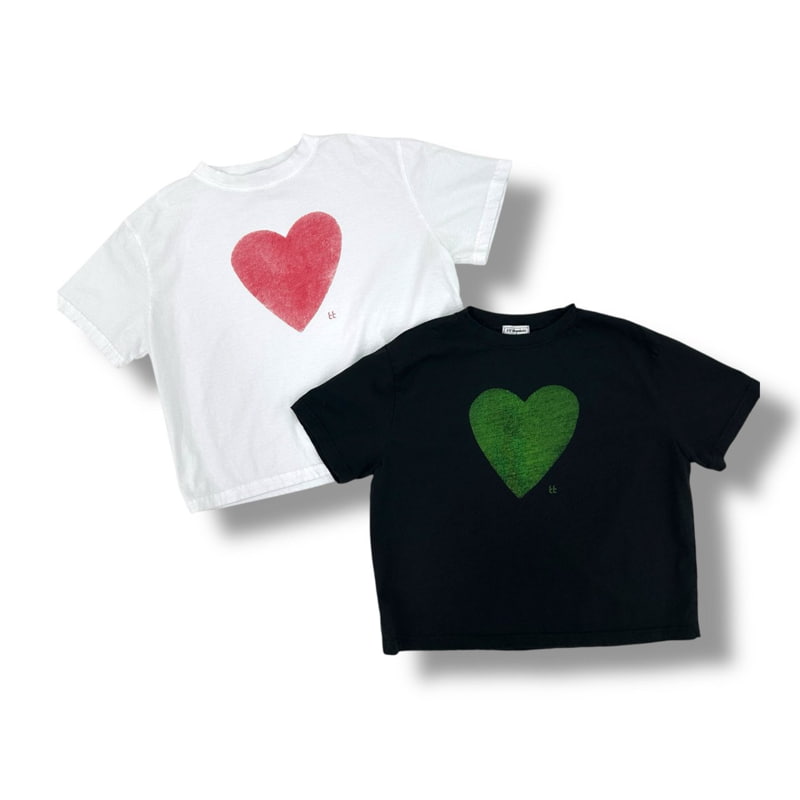 Thanksto TT - Korean Children Fashion - #kidsshorts - Heart Tee