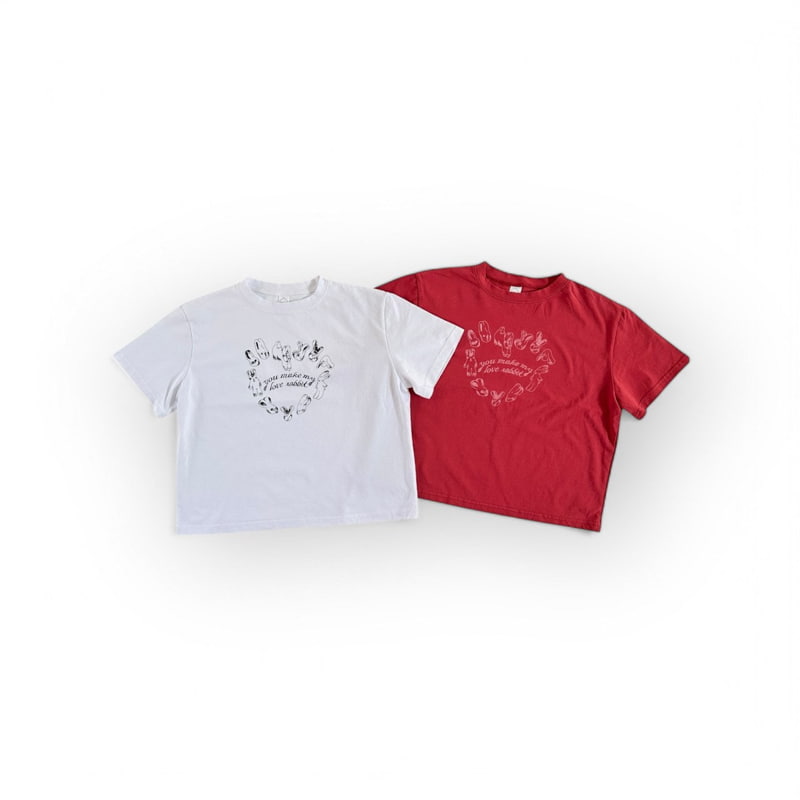 Thanksto TT - Korean Children Fashion - #prettylittlegirls - Love Rabbit Tee