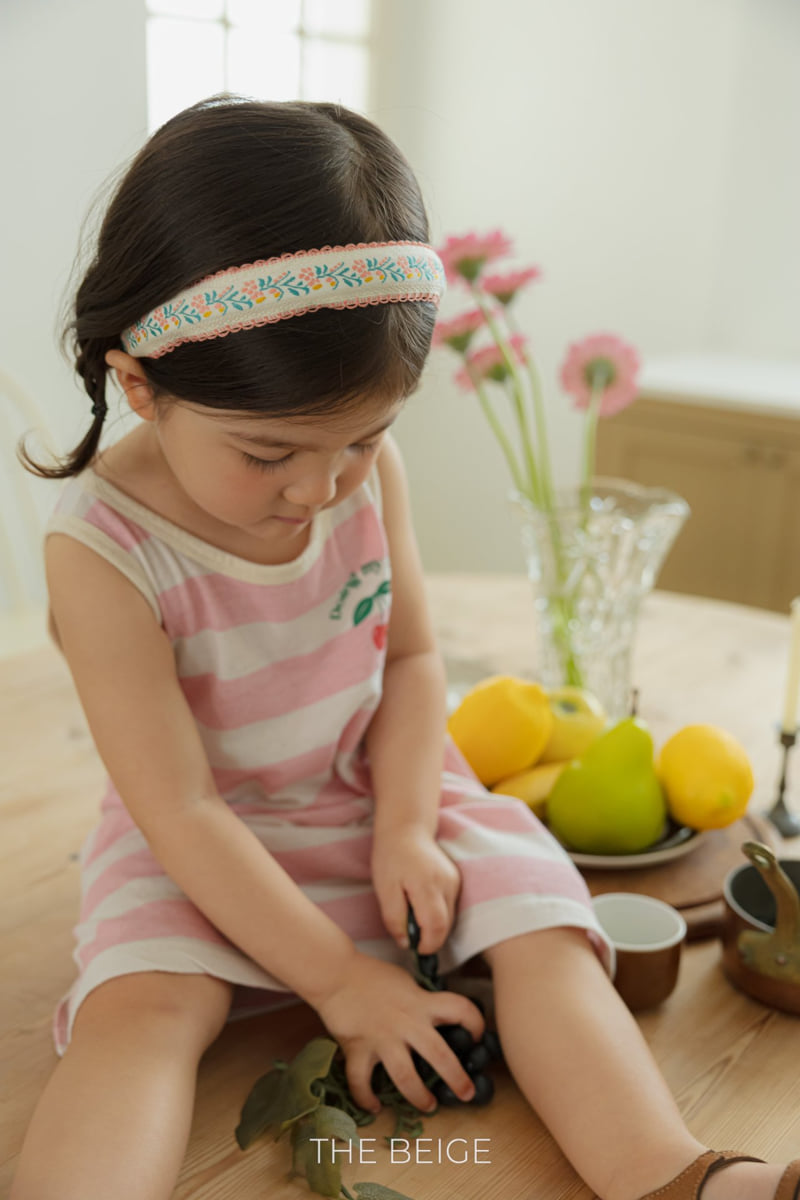The Beige - Korean Baby Fashion - #babyboutique - Stripe Sleeveless One-piece - 11