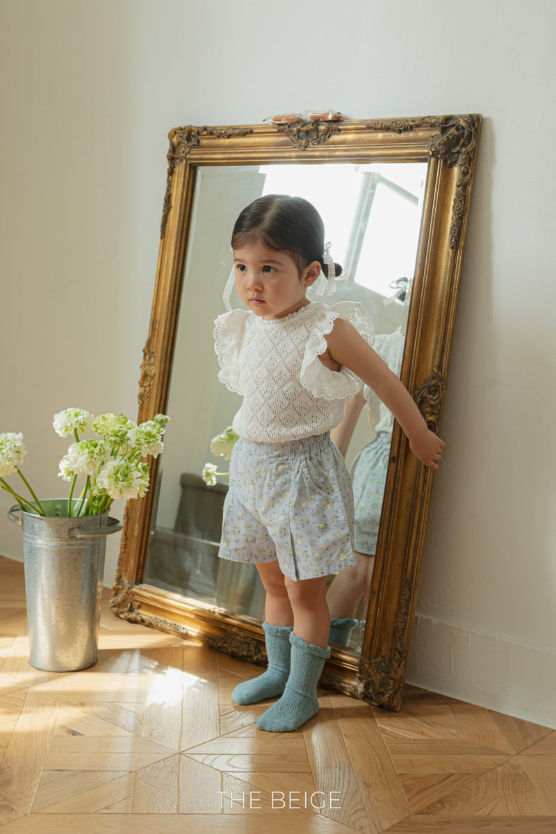 The Beige - Korean Baby Fashion - #onlinebabyshop - Flower Print Pleated Shorts - 4