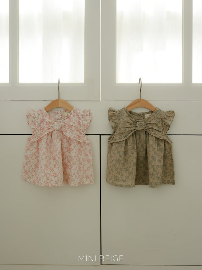 The Beige - Korean Baby Fashion - #babyboutique - Flower Ribbon Blouse - 11