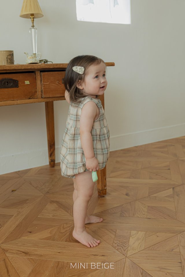 The Beige - Korean Baby Fashion - #babyboutique - Check Pintuck Sleeveless Suit - 8