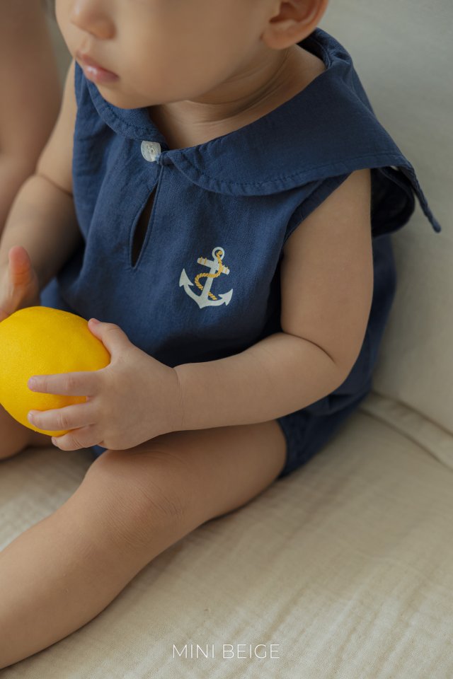 The Beige - Korean Baby Fashion - #babyboutique - Sailor Sleeveless Suit - 7