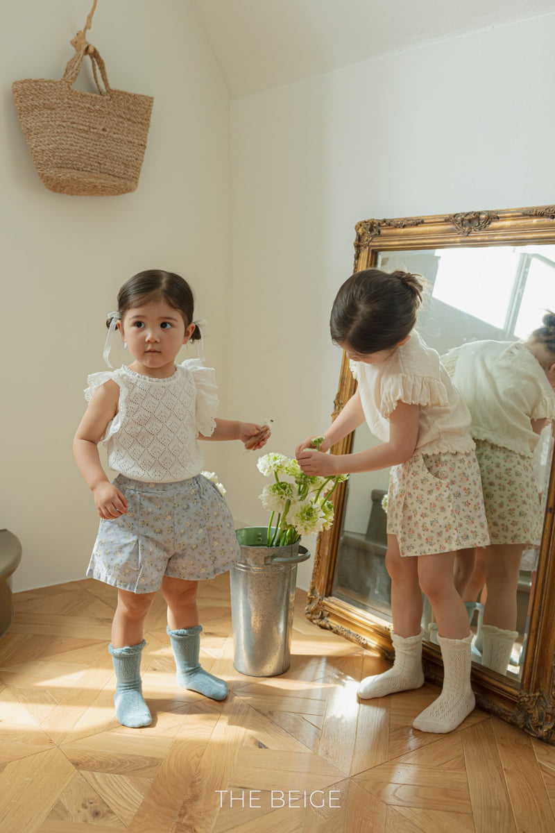 The Beige - Korean Baby Fashion - #babyboutiqueclothing - Flower Print Pleated Shorts - 6