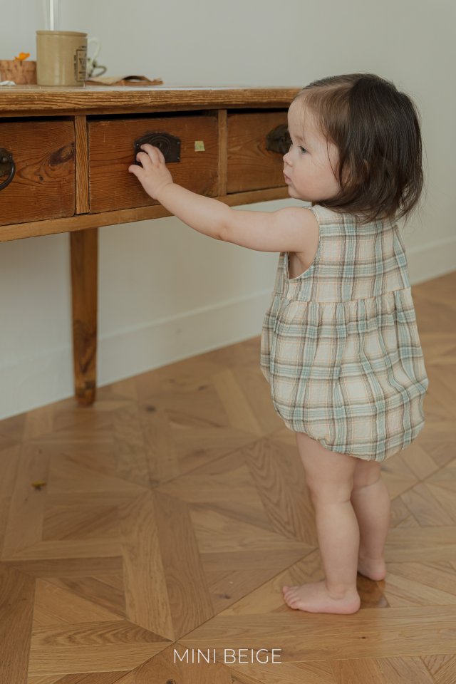 The Beige - Korean Baby Fashion - #babyboutiqueclothing - Check Pintuck Sleeveless Suit - 9