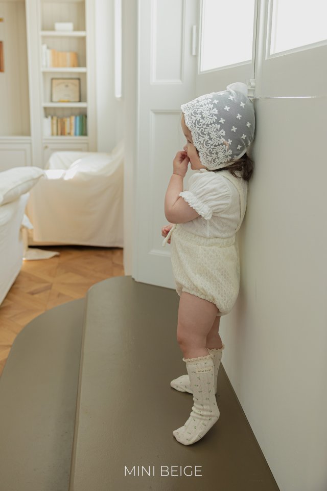 The Beige - Korean Baby Fashion - #babyclothing - Eyelet Puff Sleeve Tee - 2