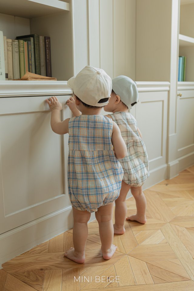 The Beige - Korean Baby Fashion - #babyclothing - Check Pintuck Sleeveless Suit - 10
