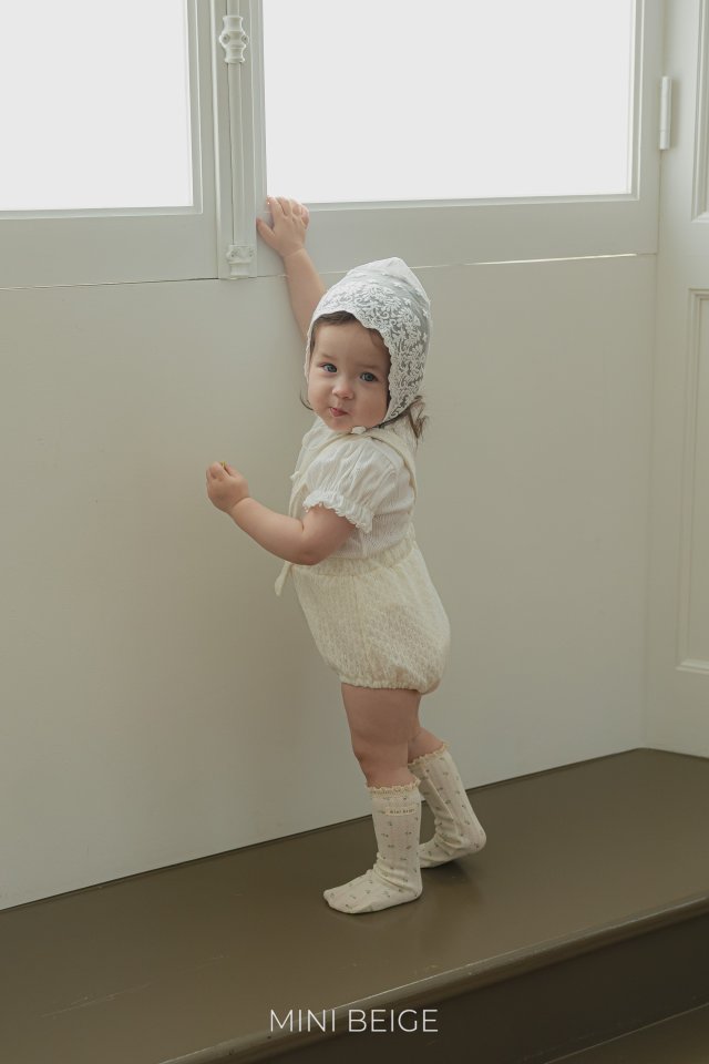 The Beige - Korean Baby Fashion - #babyfashion - Eyelet Puff Sleeve Tee - 3