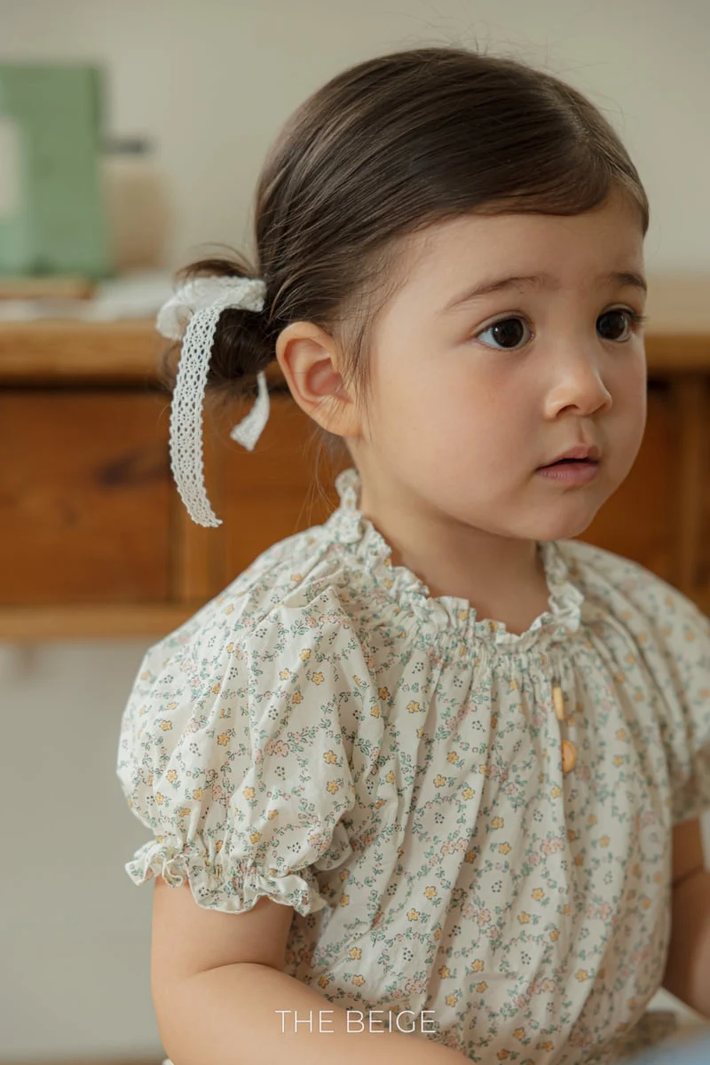 The Beige - Korean Baby Fashion - #babyfever - Frill Flower Blouse - 5