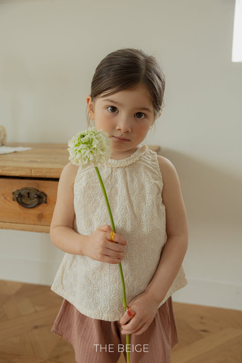 The Beige - Korean Baby Fashion - #babyfashion - Ribbon Sleeveless Blouse - 4