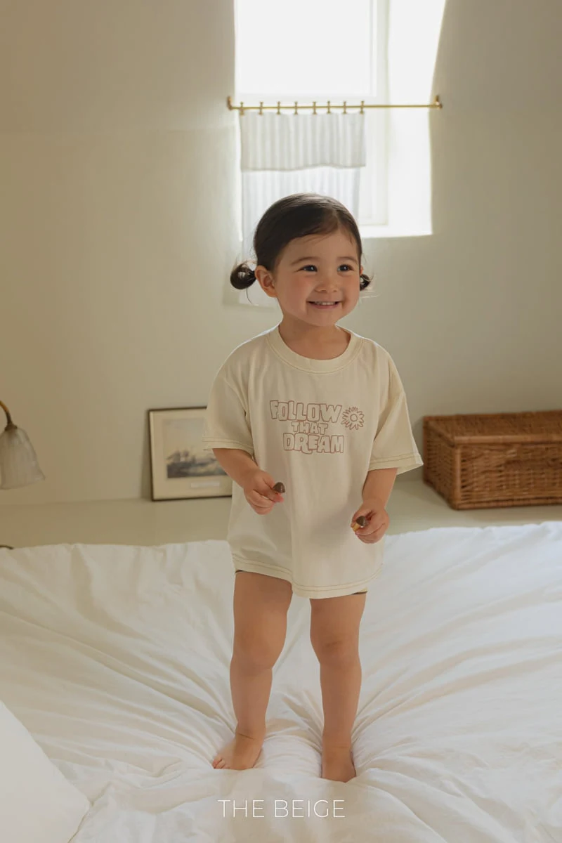 The Beige - Korean Baby Fashion - #babyfever - Solid Short Sleeved Tee - 3