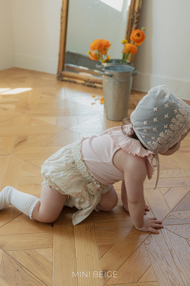 The Beige - Korean Baby Fashion - #babyfever - Frill Ribbon Wave Sleeveless - 5